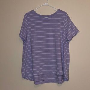 Striped Boat-neck Swing Tee for Women